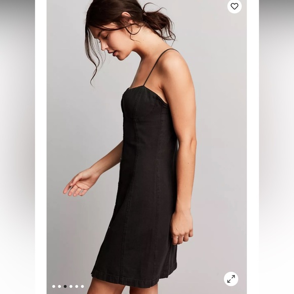 Calvin Klein Dresses & Skirts - Calvin Klein For UO Black Denim Button Down Mini Dress Size XS New